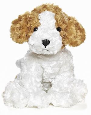Teddy Hund, vit/brun/svart (40cm) - Teddykompaniet
